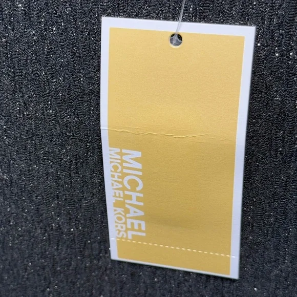 NEW NWT MK Michael Kors Metallic Jacquard Dress Black Gold Size M Medium AB 506 - Picture 12 of 13